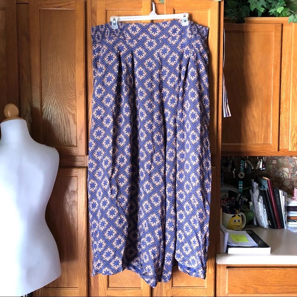 Maeve Anthropologie Terrace Wide Leg Pants Purple Medallion Size 24W